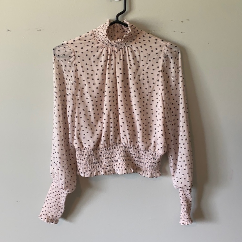 cinched long sleeve blouse